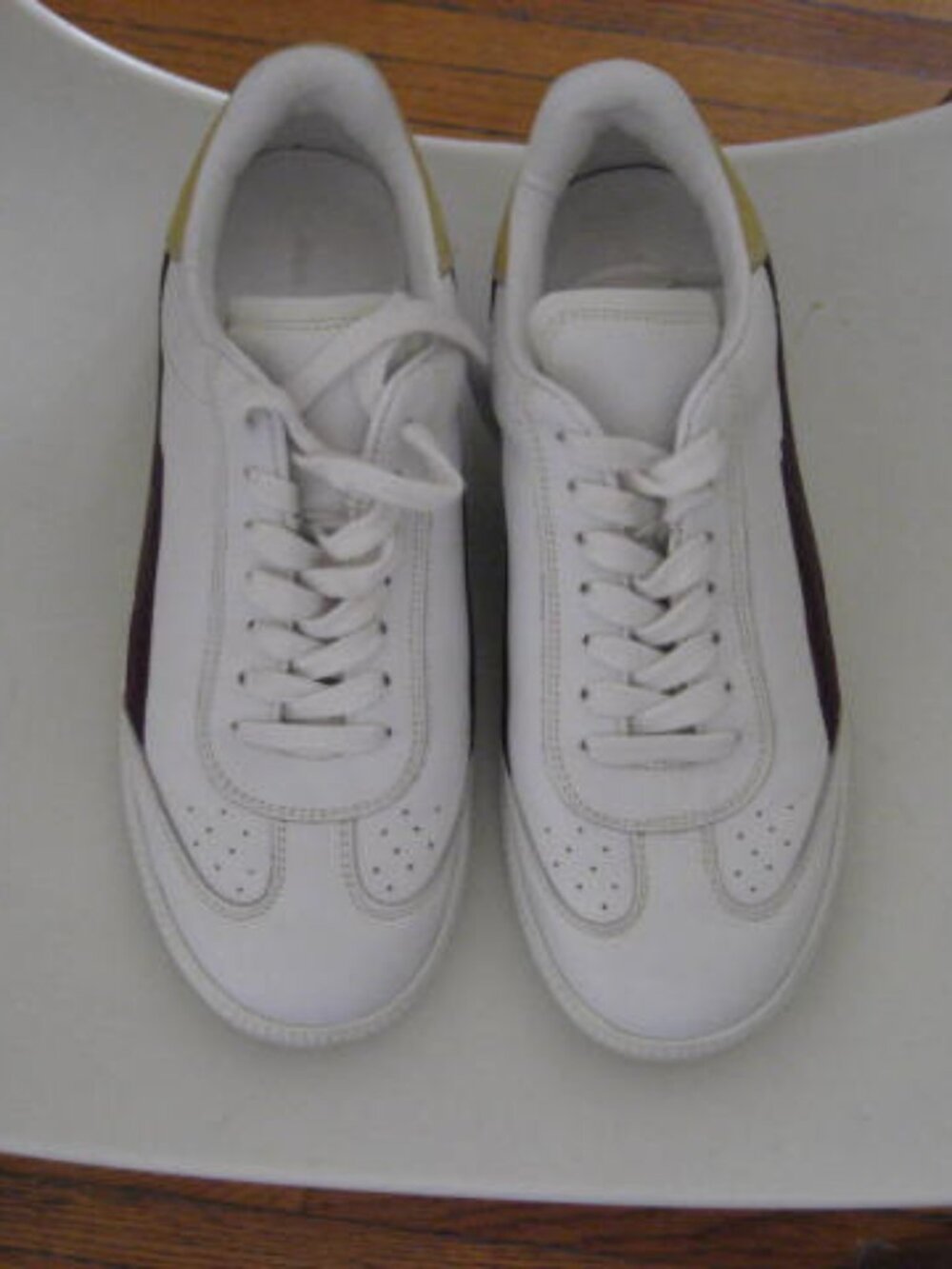 Isabel Marant Leather Lightning Bolt Pattern Sneakers - Picture 6 of 9